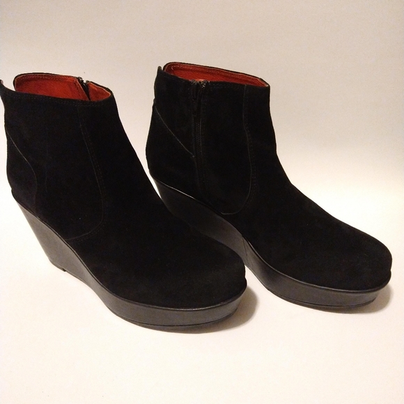 Liebeskind Shoes - Liebeskind Berlin Suede Ankle Wedge Black Booties